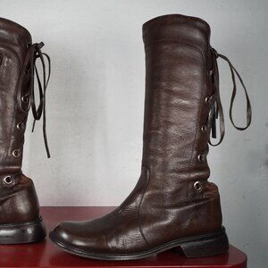 Women's J. Jill Brown Leather Knee High Long Tall Fashion Leather Boots 8.5